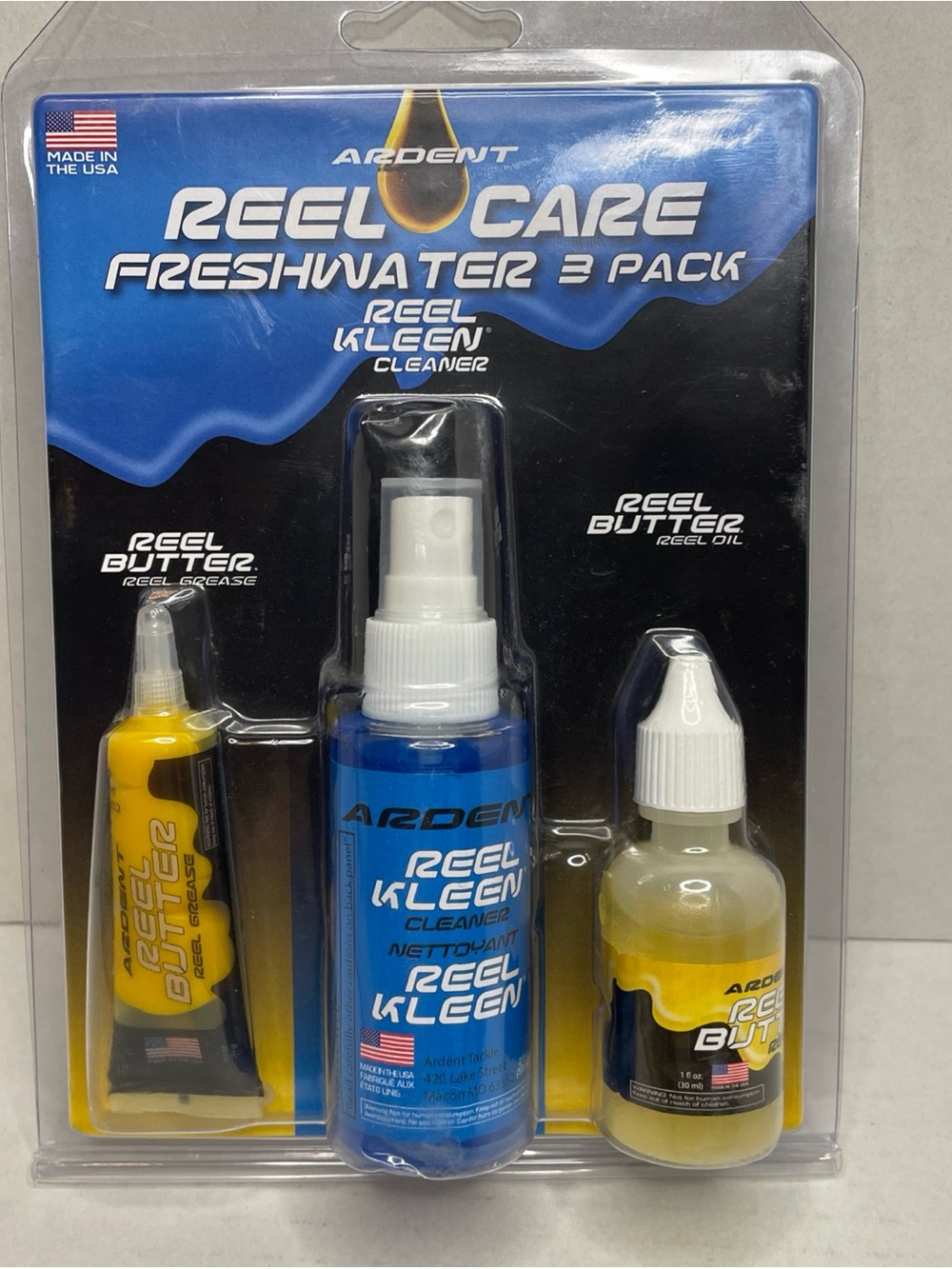 Ardent Freshwater Reel Care. Reel Grease, Reel Cleaner & Reel Oil. New. Lot Of 2